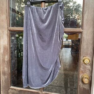 Silver Gray Velvet Skirt
